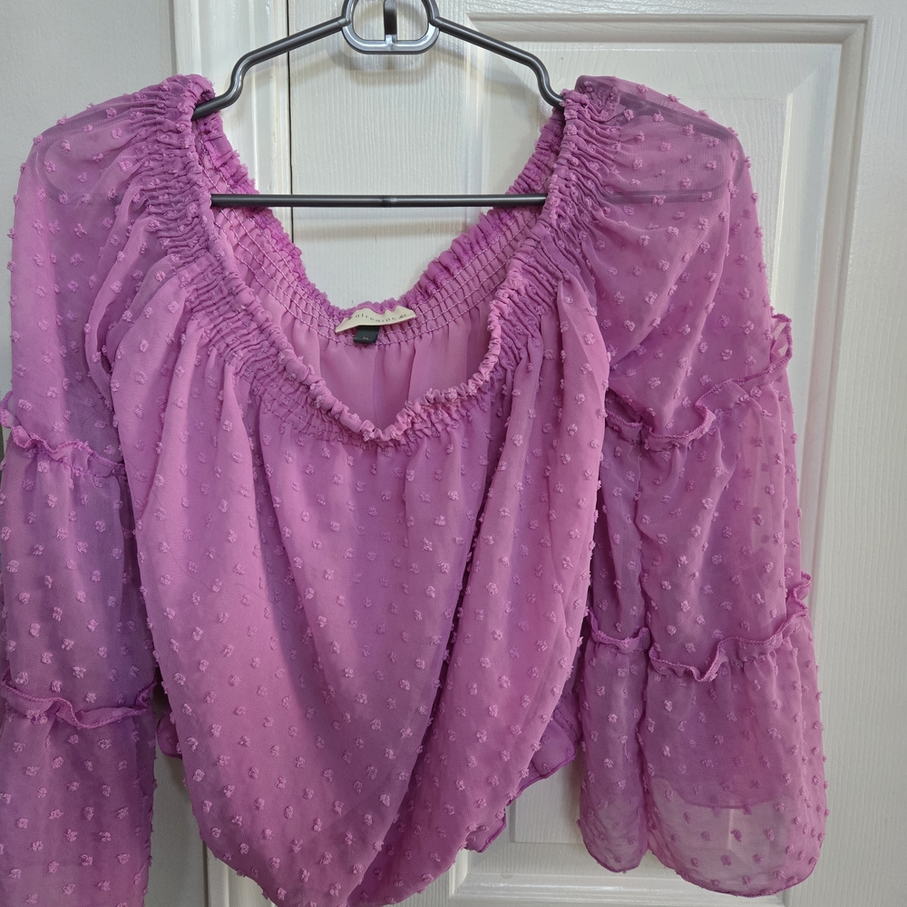 Women's Pink/Purple Ruffled Top